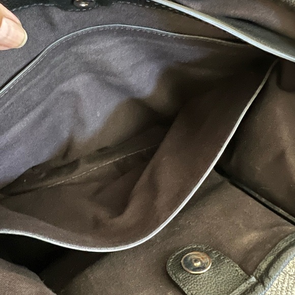 Vince Camuto Elegant Black and Tan Striped Tote Bag, natural straw - Picture 5 of 16